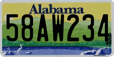 AL license plate 58AW234