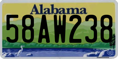 AL license plate 58AW238