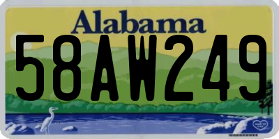 AL license plate 58AW249