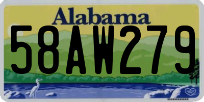 AL license plate 58AW279
