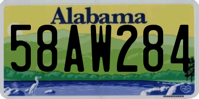 AL license plate 58AW284