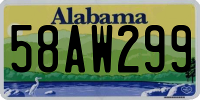 AL license plate 58AW299