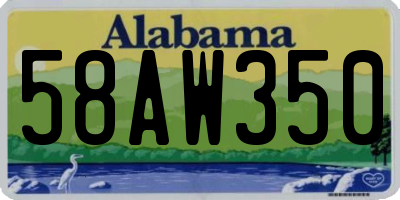 AL license plate 58AW350