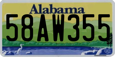 AL license plate 58AW355