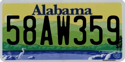 AL license plate 58AW359