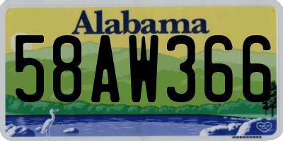 AL license plate 58AW366