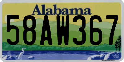 AL license plate 58AW367