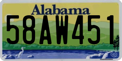 AL license plate 58AW451