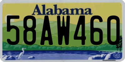 AL license plate 58AW460