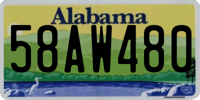 AL license plate 58AW480