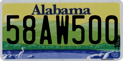 AL license plate 58AW500