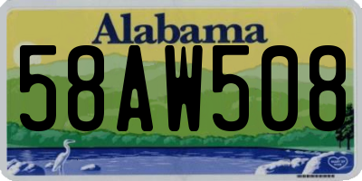 AL license plate 58AW508