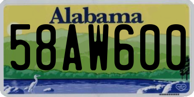 AL license plate 58AW600