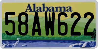 AL license plate 58AW622
