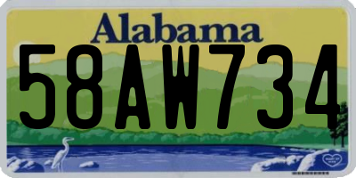 AL license plate 58AW734