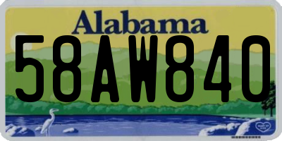AL license plate 58AW840