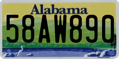 AL license plate 58AW890