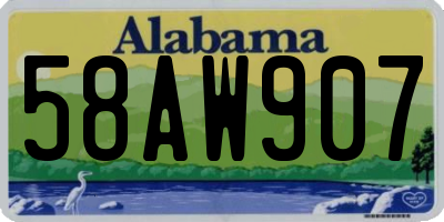 AL license plate 58AW907
