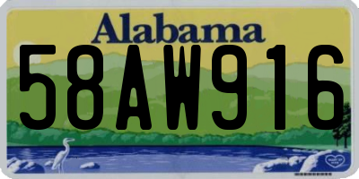 AL license plate 58AW916