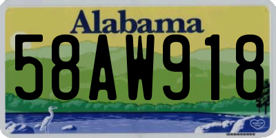 AL license plate 58AW918