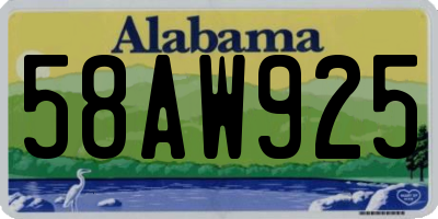 AL license plate 58AW925