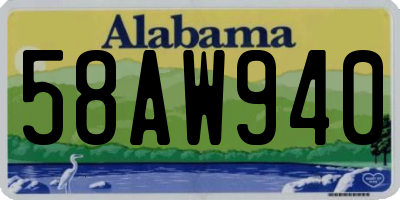 AL license plate 58AW940