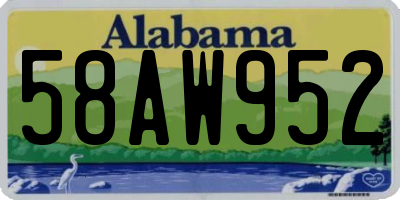 AL license plate 58AW952