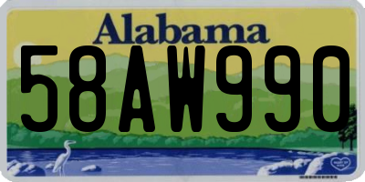 AL license plate 58AW990