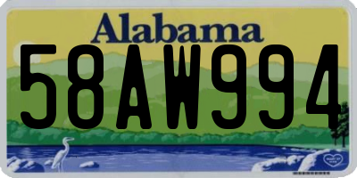AL license plate 58AW994