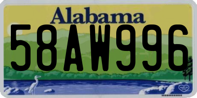 AL license plate 58AW996