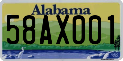 AL license plate 58AX001