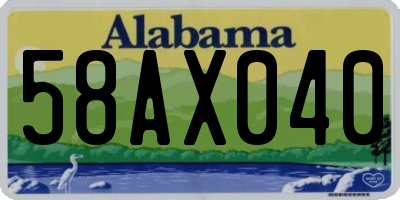 AL license plate 58AX040