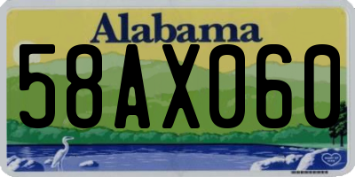 AL license plate 58AX060