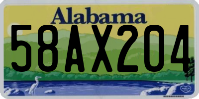 AL license plate 58AX204