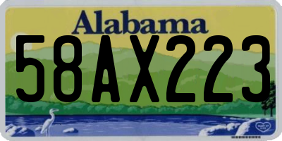 AL license plate 58AX223