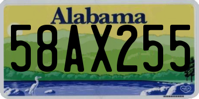 AL license plate 58AX255