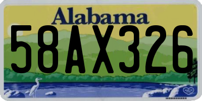 AL license plate 58AX326