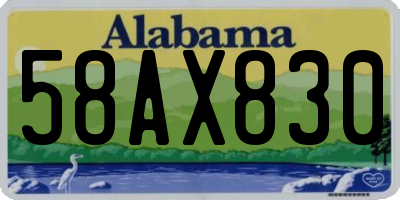 AL license plate 58AX830