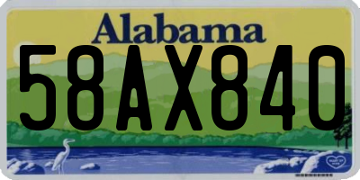 AL license plate 58AX840