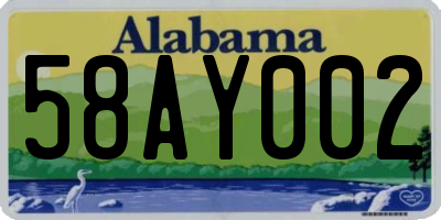 AL license plate 58AY002