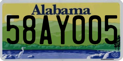 AL license plate 58AY005