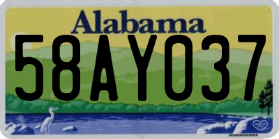 AL license plate 58AY037