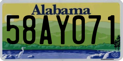 AL license plate 58AY071