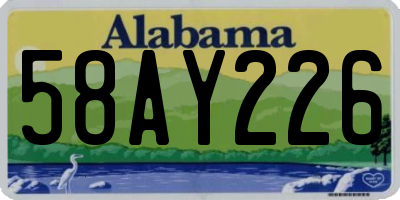 AL license plate 58AY226