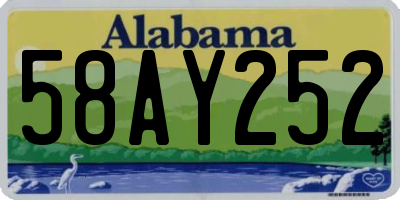 AL license plate 58AY252