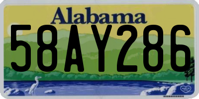 AL license plate 58AY286