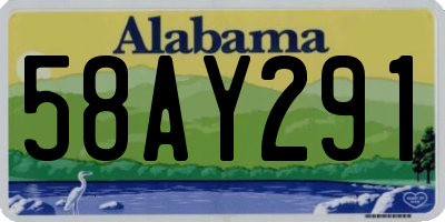 AL license plate 58AY291