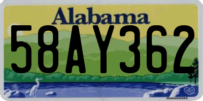 AL license plate 58AY362