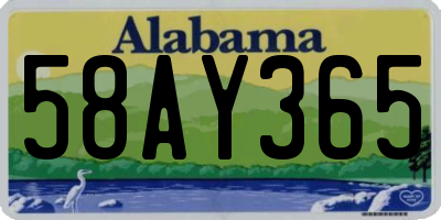 AL license plate 58AY365
