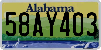 AL license plate 58AY403